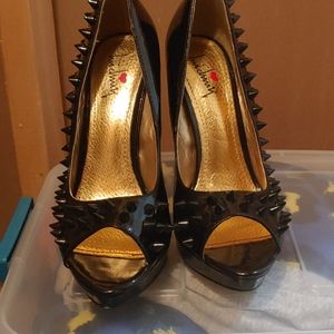 Peeptoe spikey heels sz 39